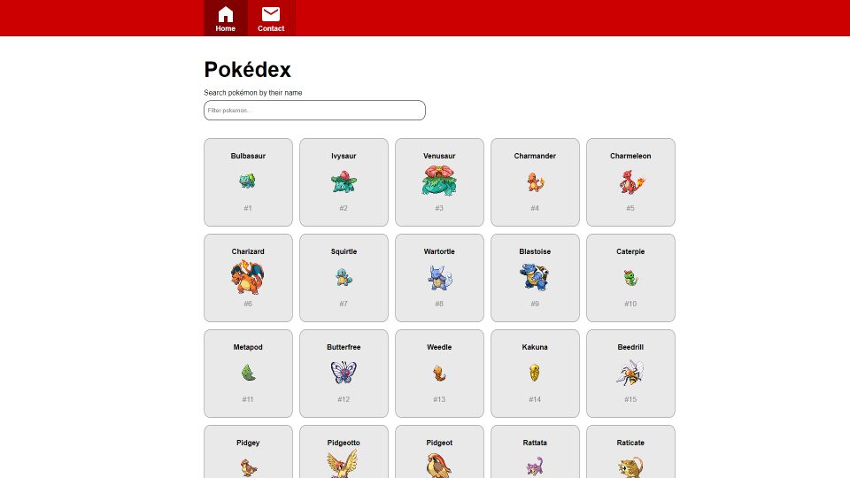 Forhåndsvisning av pokédex